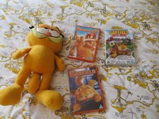Large Original Garfield Soft Toy 15" & 2 Video's - Bundle - see listing