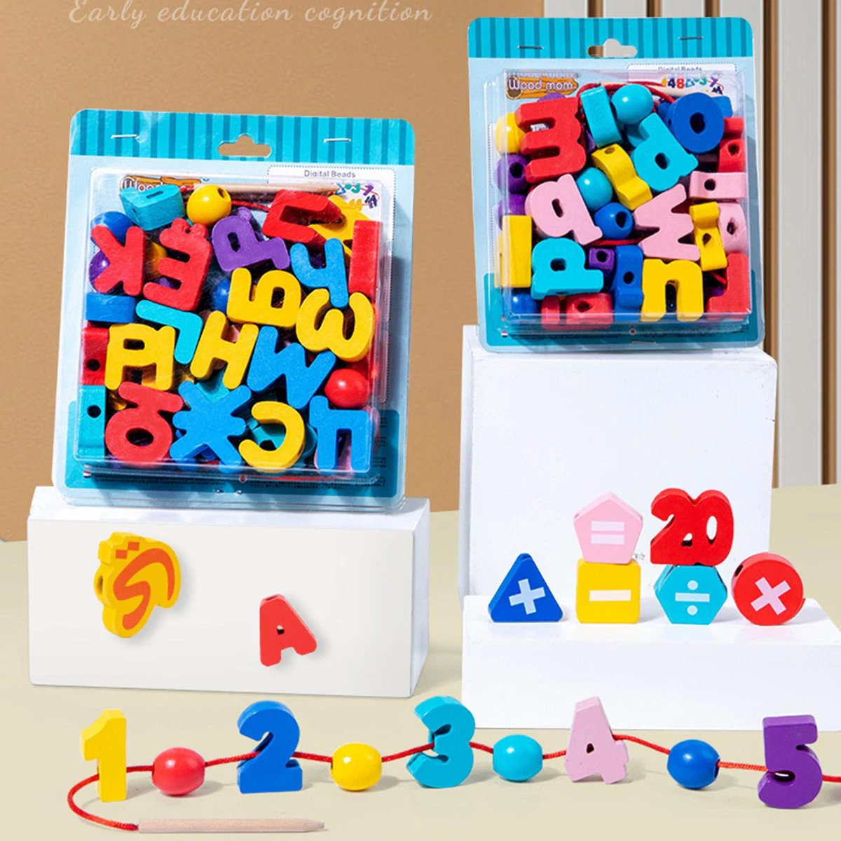 Wooden threading best sale toy