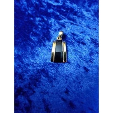 Vintage Signed Lia Sophia Refined Black Enamel and Gold-Tone Slide Pendant