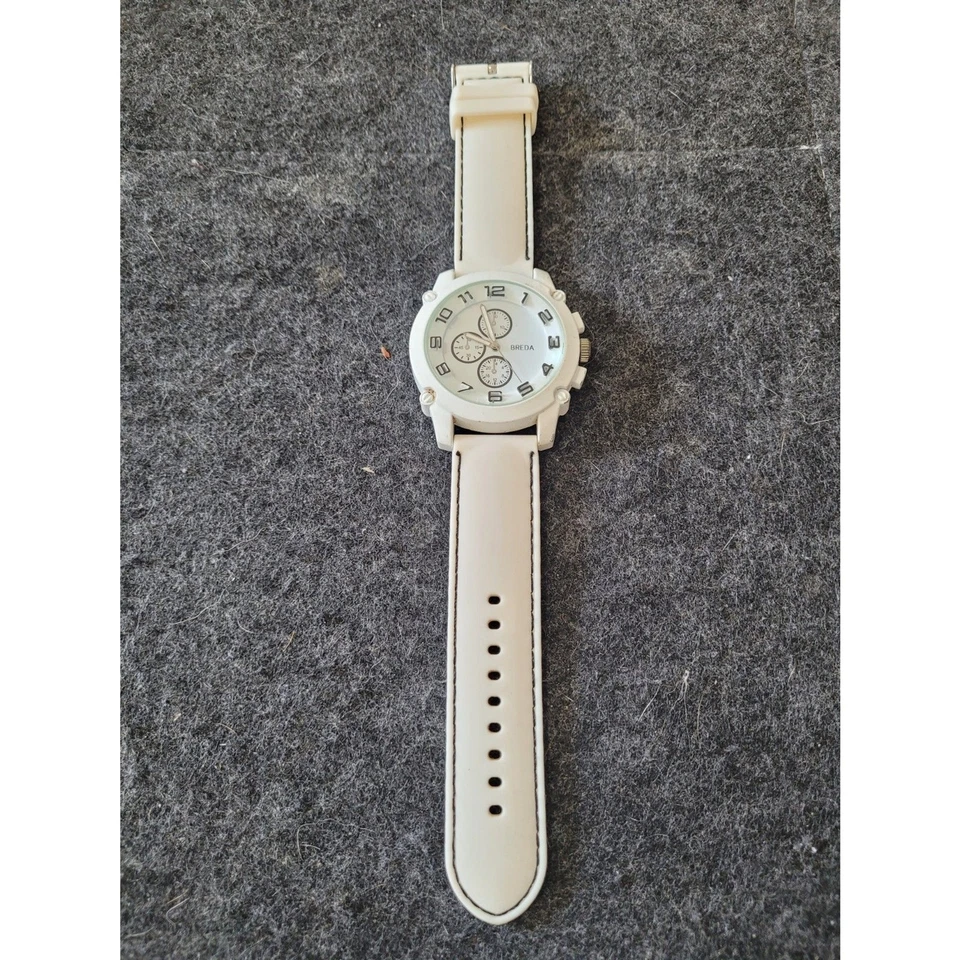 Breda Men's 8135-white "Colton" White Bezel Black Accented Silicone Band Watch - Image 4 of 4