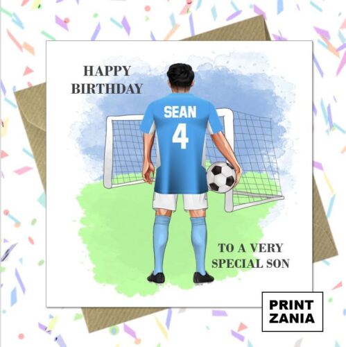 Personalised Man City Football Birthday Card Son Grandson Dad Brother BAF - Picture 1 of 9
