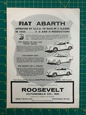 1960 Vintage Fiat Abarth 750 850-S 750 CC Zagato Automobile Print Ad G1