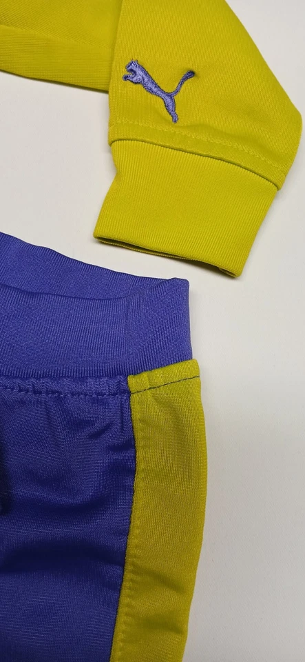 彪马运动服全拉链夹克和裤子套装女婴24米紫色绿色 — 第 4/4 张图片