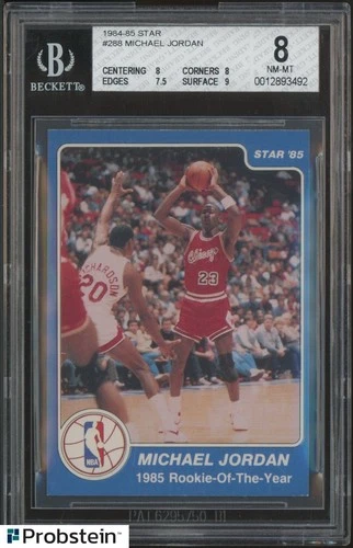 1984-85 Star Basketball #288 Michael Jordan Bulls RC Rookie HOF BGS 8 w/ 9