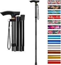 Portable 10-Inch Folding Cane - Lightweight Adjustable Walking Stick for Travel