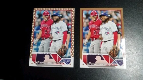 2023 Topps Veteran Card Mike Trout, Vladdy Jr Gold Border /2023. Gold Star Card