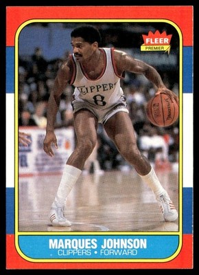 1986-87 Fleer Basketball Marques Johnson Los Angeles Clippers #54 NM Card