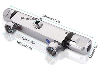 Uten Thermostatisches Brausebatterie, 2-Griff-Wand-Thermostat-Duscharmatur, Heiß