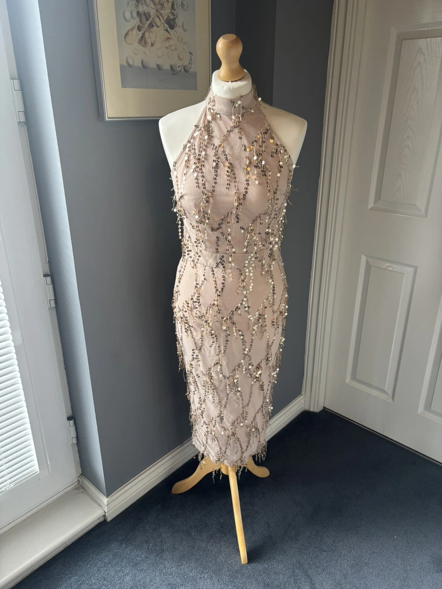 gold midi dress uk Kilentar Eri Chiffon Fringe Maxi Dress – KÍLÉNTÁR