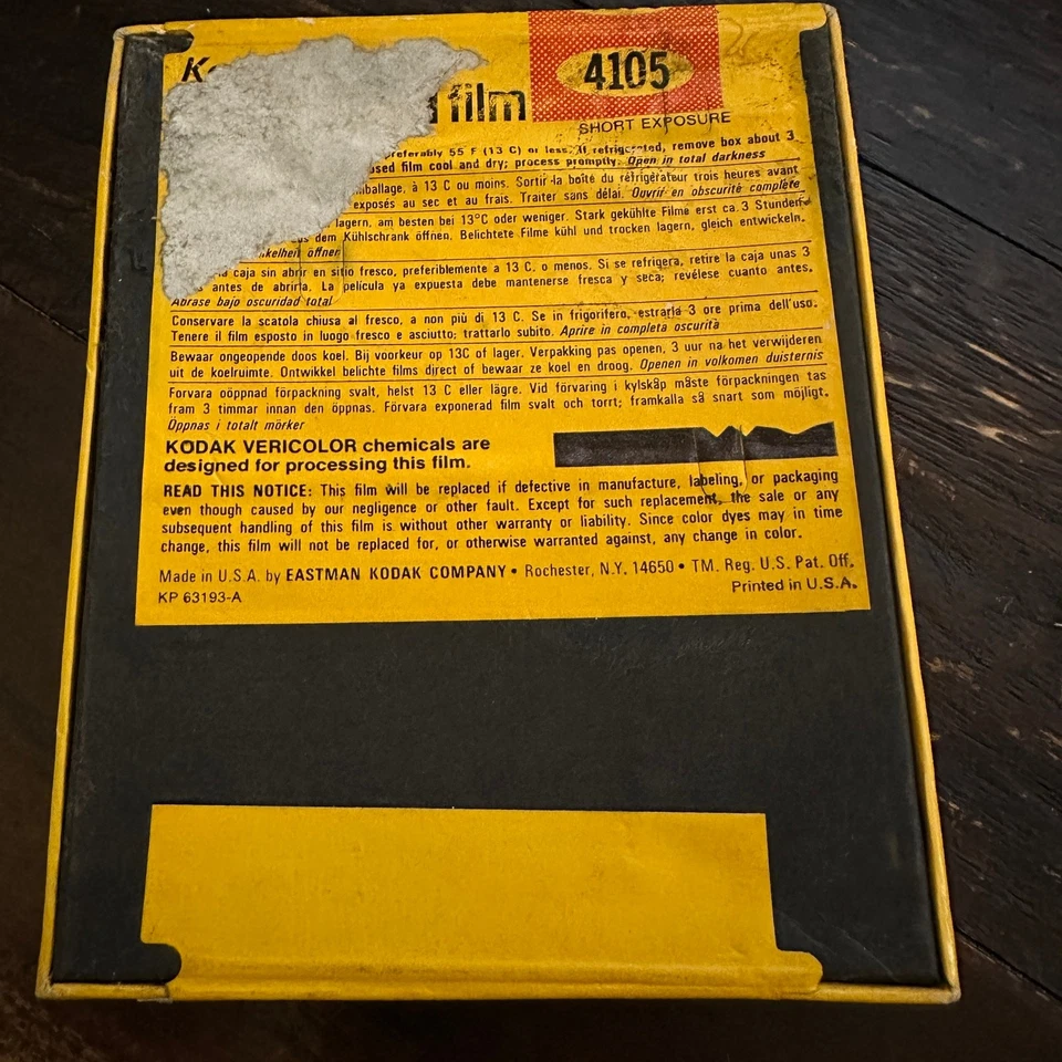 Kodak Vericolor S Color Film 4105 4x5 Sheet Film – Exp Sept 1975 - Image 3 of 3