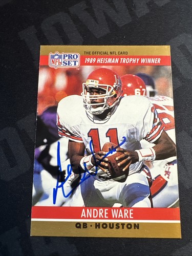 1990 PRO SET ANDRE WARE AUTOGRAPH FOOTBALL CARD