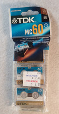 TDK Microcassette MC-60 3 Pack SEALED NEW OLD STOCK NOS 1998 60 Minute