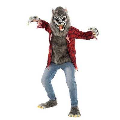 Rotes Werewolf Kostüm für Kinder mit Maske, Handschuhen und Schuhen für Rolle...