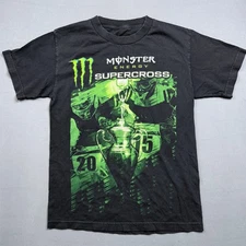 2015 Monster Energy Supercross T Shirt Black Graphic Tee Motocross Racing Small