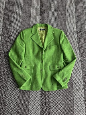 Vintage Alberto Aspesi Blu Wool Blazer Women Solid Style Size 48