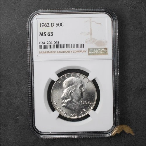 1962-D Franklin Silver Half Dollar 50c - NGC MS63 - Denver