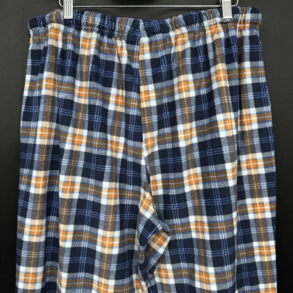 IZOD Ropa de Dormir Para Hombre XL Franela Pantalones de Salón Azul Naranja Cordón a Cuadros Foto 4 de 4