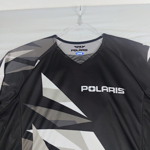 Polaris Fly Racing Motocross Dirtbike ATV SXS Jersey Shirt Mens Large Blk Wht - Picture 2 of 11