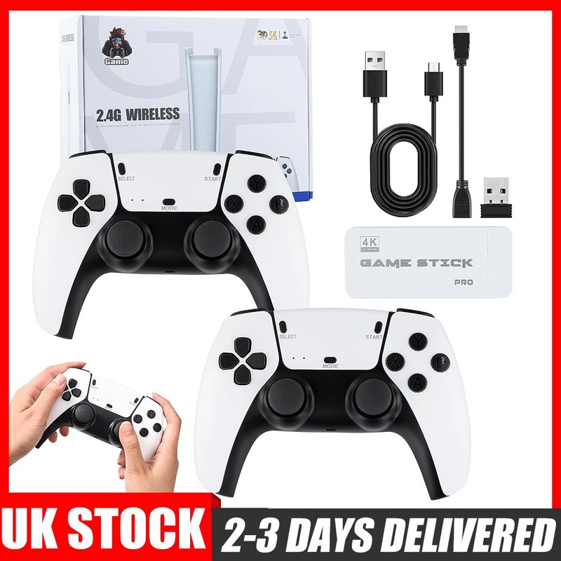 4K HDMI Wireless Game Retro Game Console 20000+ Games W/2 Wireless Controller UK