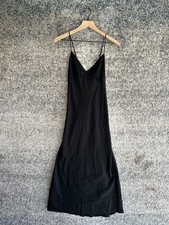 Madewell Dress Womens 8 Black V Neck Slip Maxi Adjustable Spaghetti Strap Solid