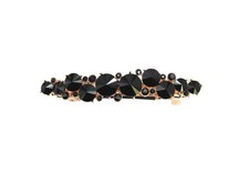 Gorgeous Black Premium Rhinestone Crystal Floral Small Hair Barrette Clip