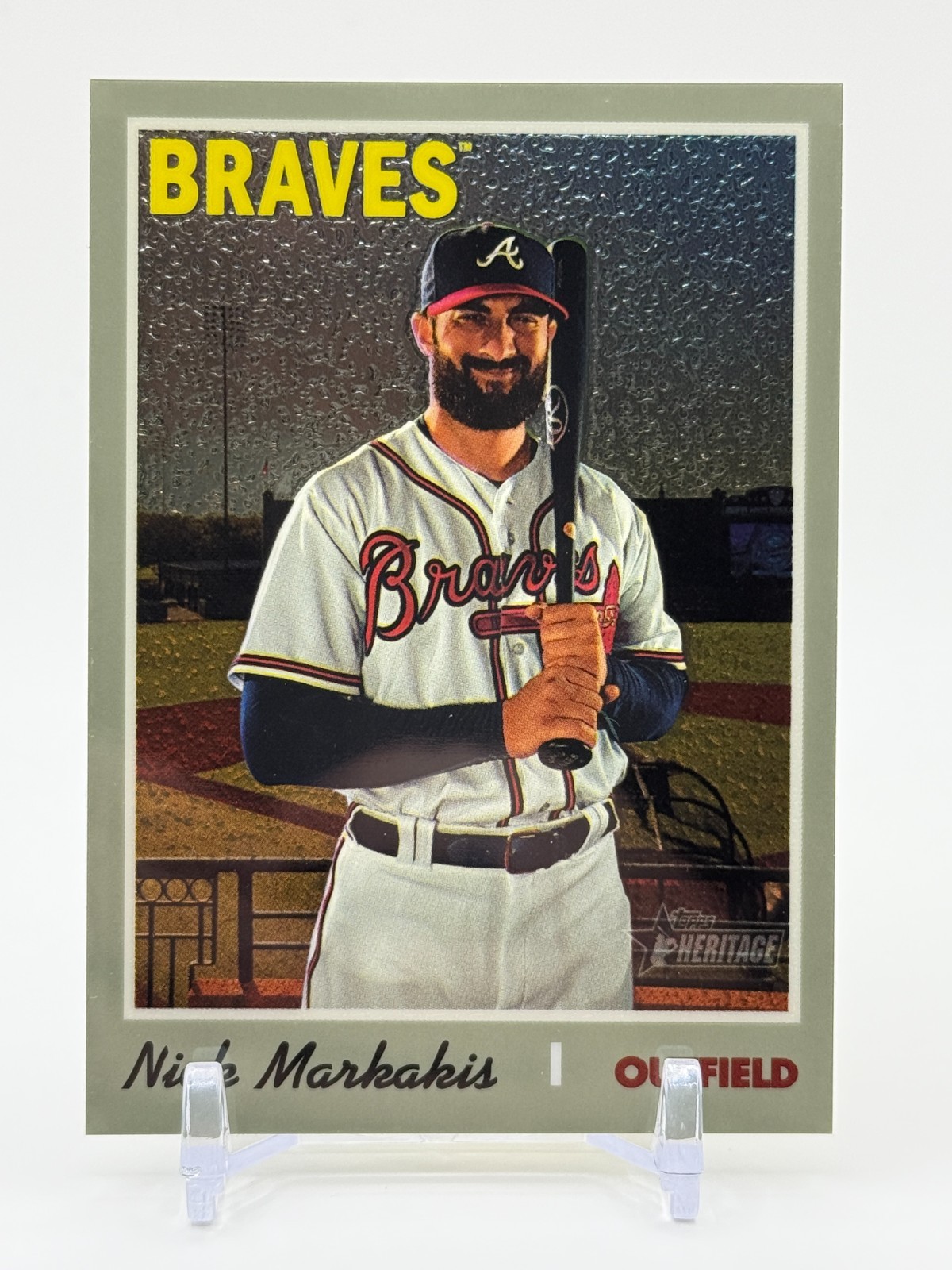 2019 Topps Heritage NICK MARKAKIS Chrome /999 Braves #THC-505