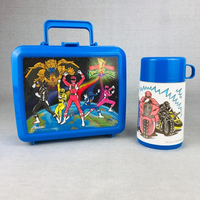 #ad MIGHTY MORPHIN POWER RANGERS Vintage 1993 Lunch Box and Thermos Plastic Aladdin $23.70