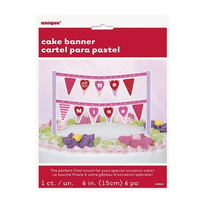 Unique Party - Tortendekoration ''Be Mine'', Fahnen, Valentinstag (SG24292)