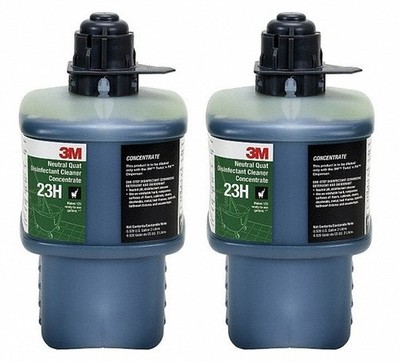 2pc 3M  Neutral Quat Disinfectant Cleaner Concentrate 23H, Gray Cap, AXG 2026-12