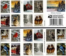 20 FOREVER FIRST CLASS LETTER STAMPS WINTER SCENES STAMPS 2020 BOOK