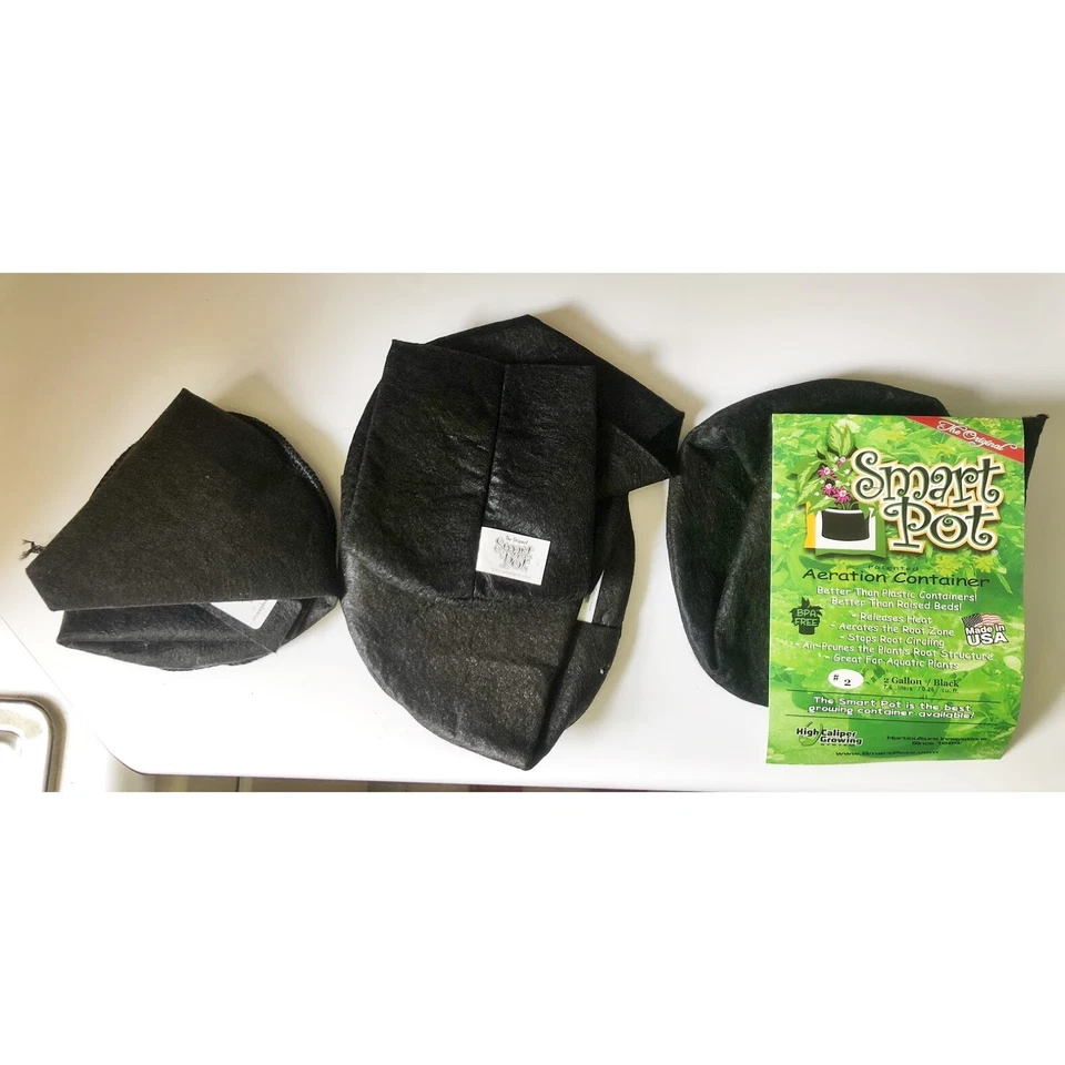 Smart Pots черные разные размеры лот 4 горшка 1 или 2 галлона аэрационные контейнеры - Изображение 2 из 2