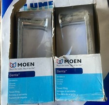 Lot Of Two MOEN Genta 6.88 in. Hand Towel Bar in Chrome BH3886CH New Box Damage