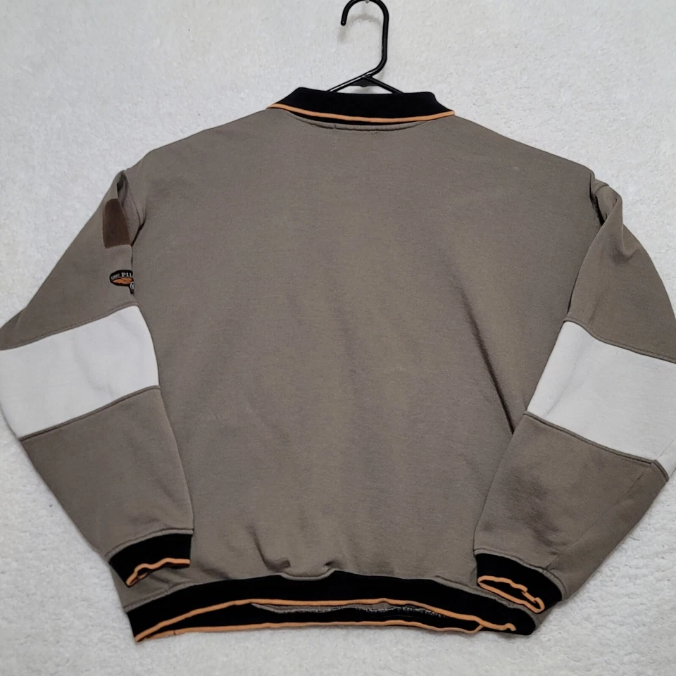 Pilot Men's Sweater Size L Large pullover Gray White Casual Long Sleeve - Image 3 of 4