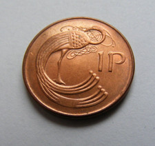 Ireland 1990 One Penny Coin High Grade With Mint Luster Old Irish 1p