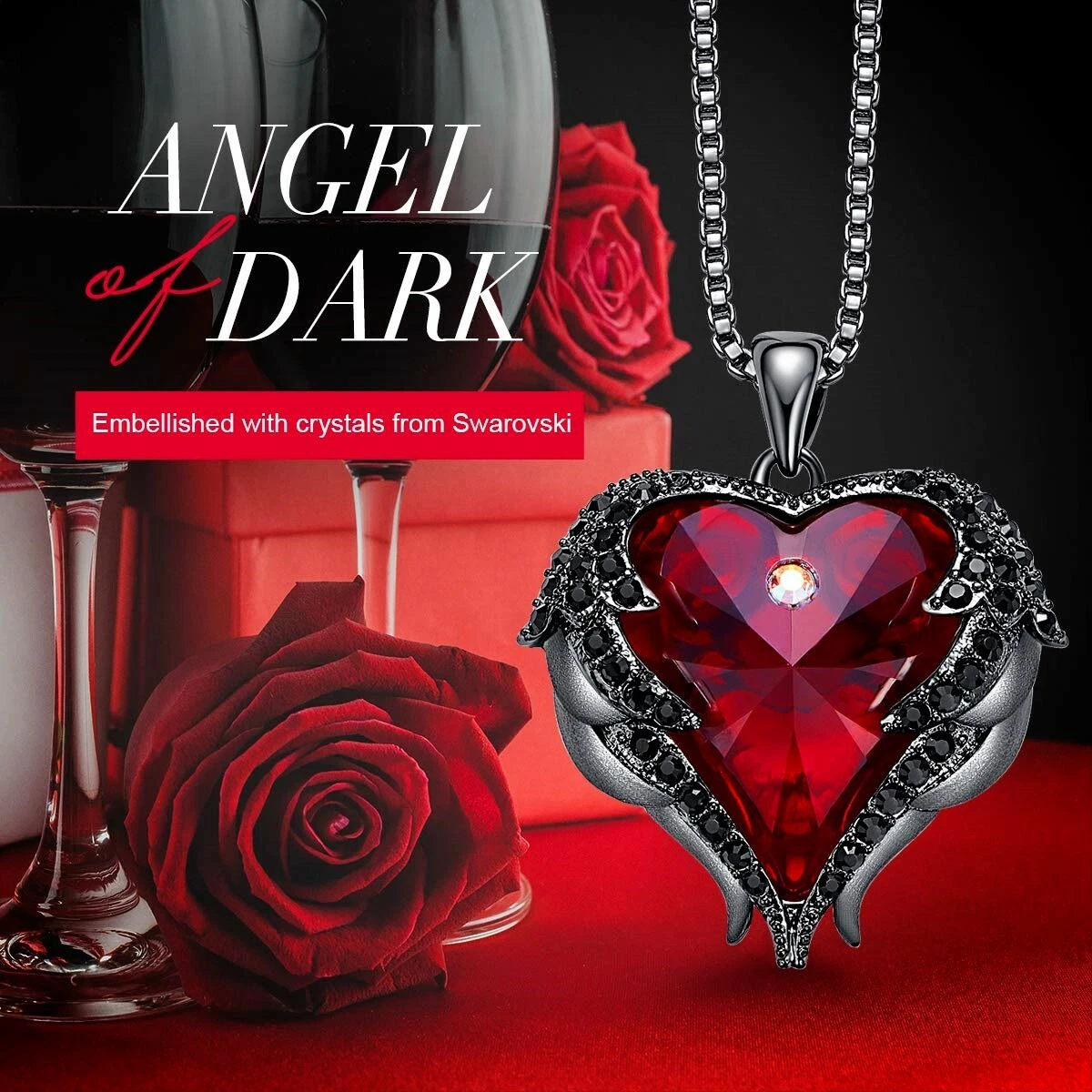 Angel wing heart necklace discount