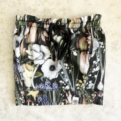 Molo Toddler Girls Size 3-4 Floral Print Black Mini Skirt Pockets 98-104 cm