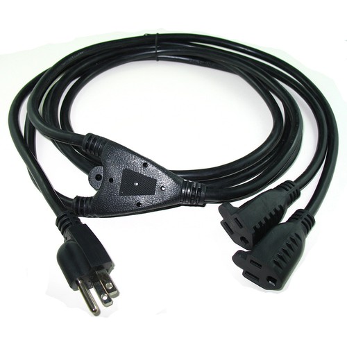 6 Ft 16AWG Gauge Heavy Duty US 3-Prong AC Power Extension Splitter Y Cord Cable - 第 1/1 張圖片