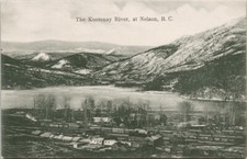 Postal de Kootenay River Nelson BC British Columbia Railway #383 MacFarlane E77