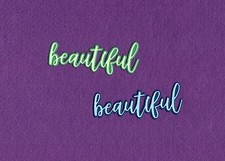 BEAUTIFUL 2 word outline die cuts scrapbook cards