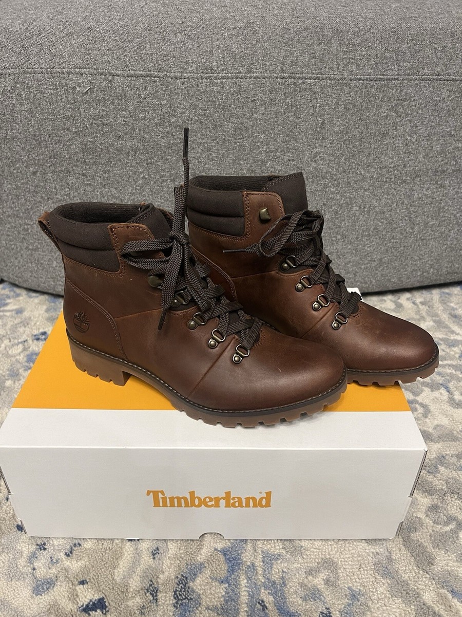 New Timberland Women's Ellendale Mid Lace-Up Brown Full Grain