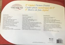 Vistaquest 8"digital picture frame  8" LED, clock, 128mb, SD, control