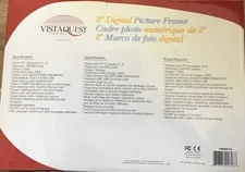 Vistaquest 8"digital picture frame   8" LED, clock, 128mb, SD, control