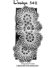 Vtg Crochet Pineapple Medallion Doily Pattern, Oval Round, Mail Order Design 540