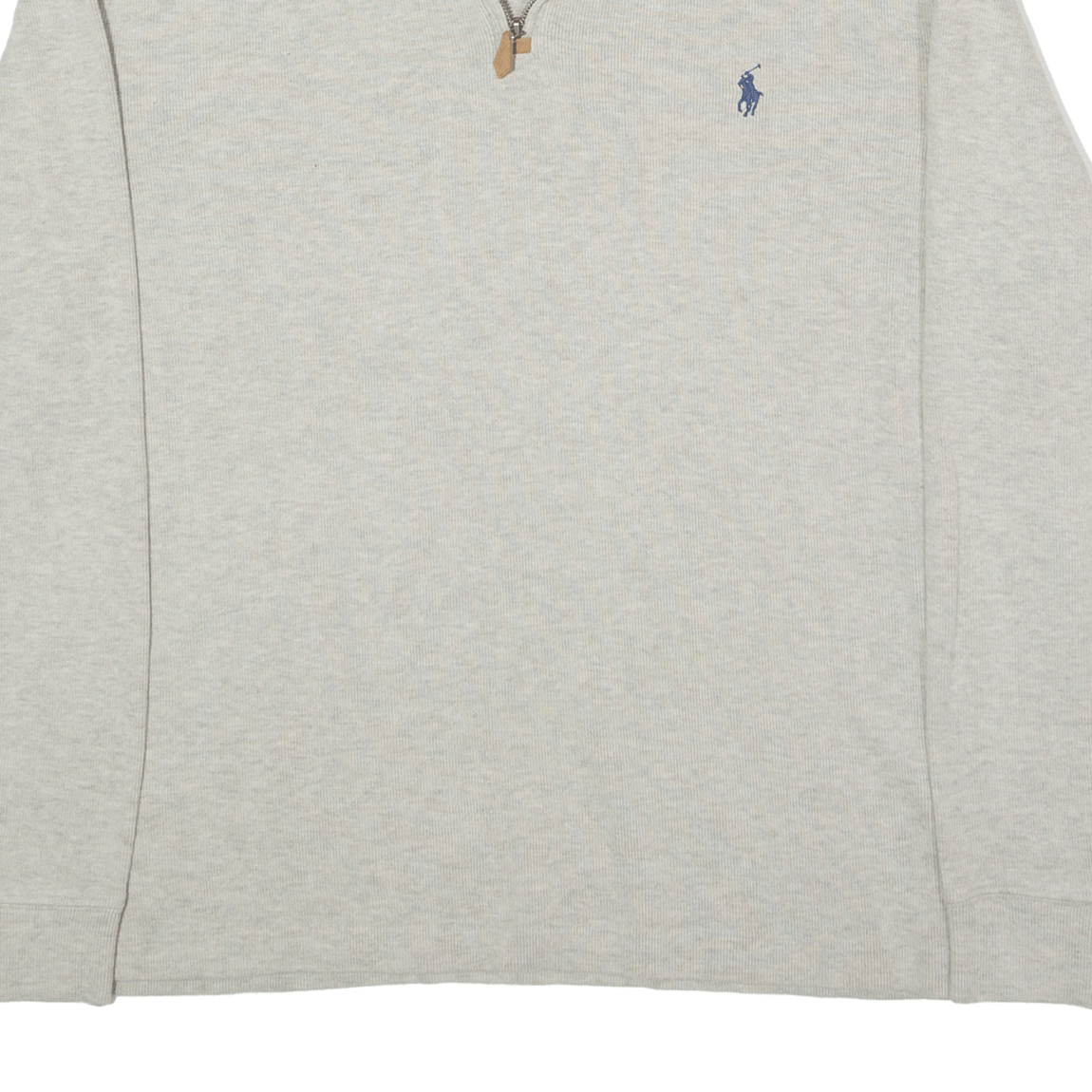 POLO RALPH LAUREN Mens Jumper Grey 1/4 Zip Tight Knit XL eBay