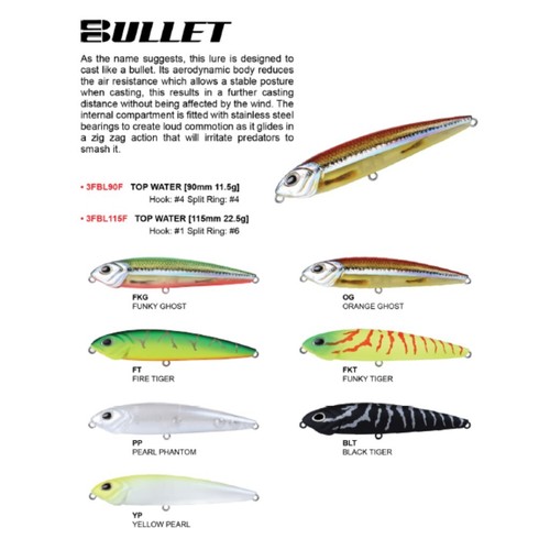 FISHART - Bullet ~ Topwater Pencil Fishing Lure - Picture 2 of 9