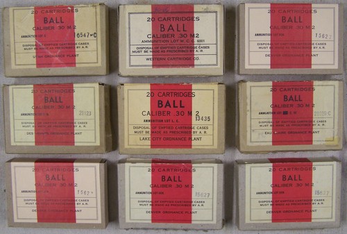 ST. LOUIS ORDNANCE PLANT CAL. .30 M2 BALL WWII NEW REPLICA 20 ROUND AMMO BOXES - Picture 5 of 9