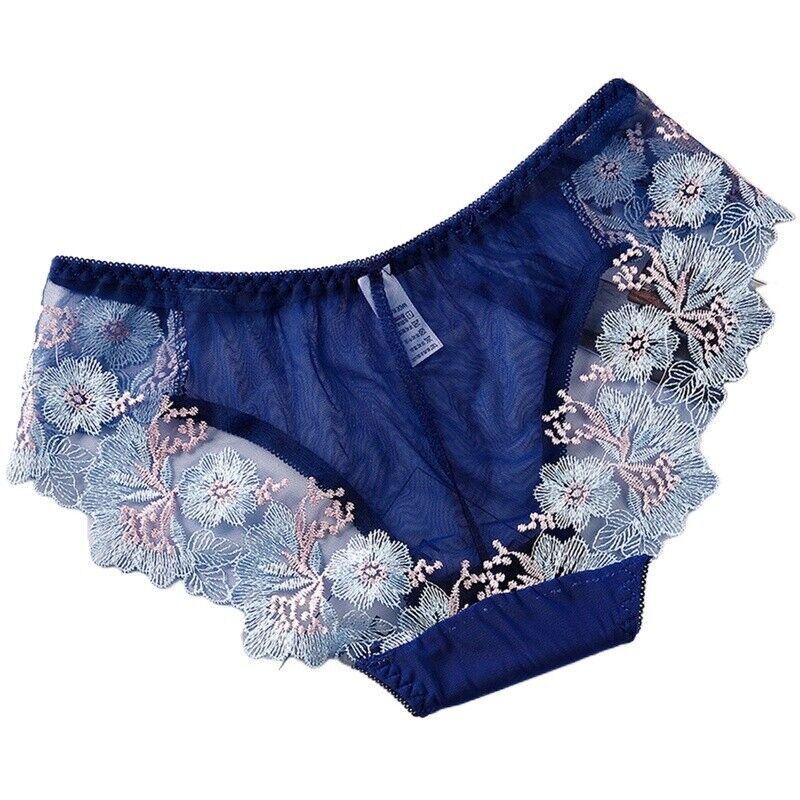 Floral Transparent Embroidery Sexy Lace Shorts Panty