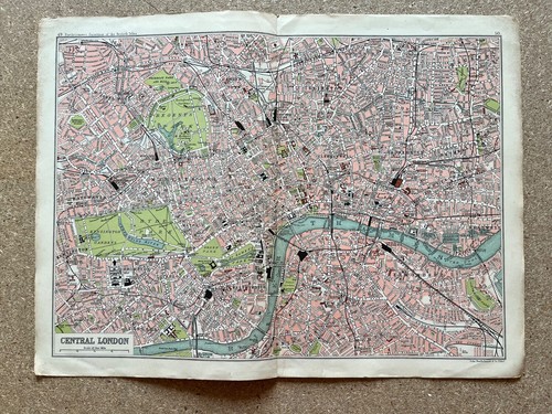 Antique map of Central London 1904 J G Bartholomew