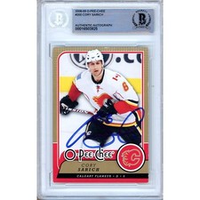 Cory Sarich Signed 2008-09 O-Pee-Chee #200 Calgary Flames Beckett BAS Auto