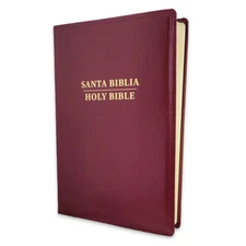Biblia Bilingüe RV1960 KJV letra grande imit piel borgoña
